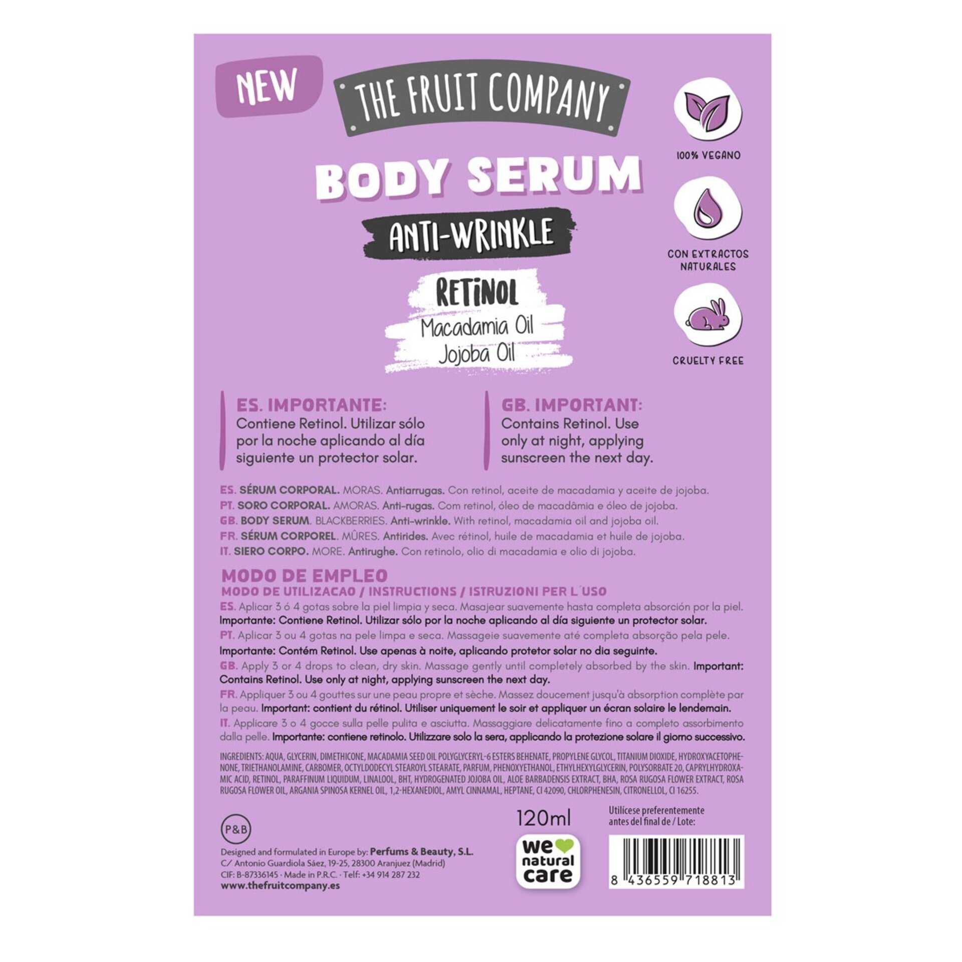 Body Serum Antiarrugas Moras 120 ml - 2